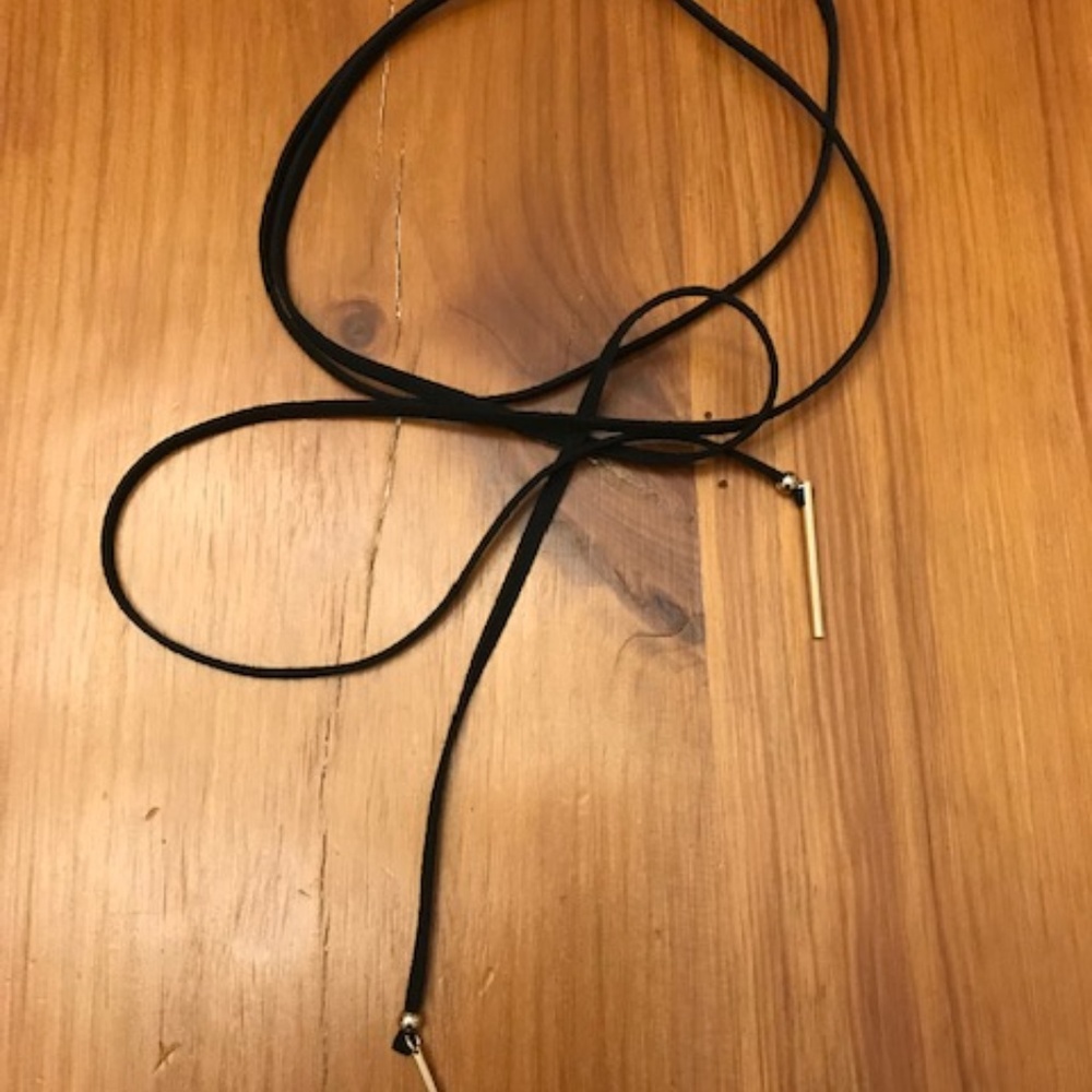 65" Suede Wrap Choker with Gold Ends